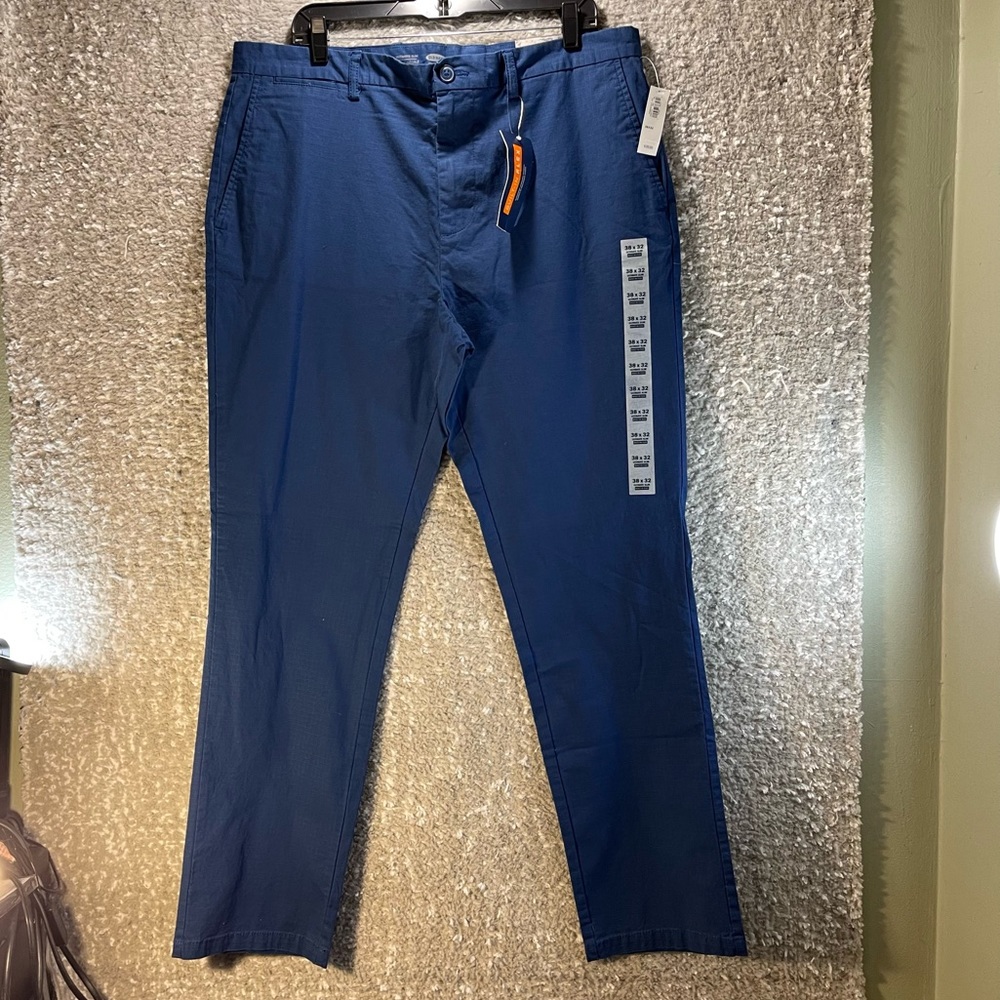 Old Navy Ultimate Slim Built-in Flex Blue Chino Pants Men's Size 38x32 NWT